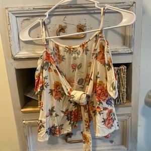 AE cropped tie front tank